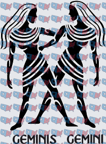 Gemini Zodiac Twin Women Striped Design (DTF)