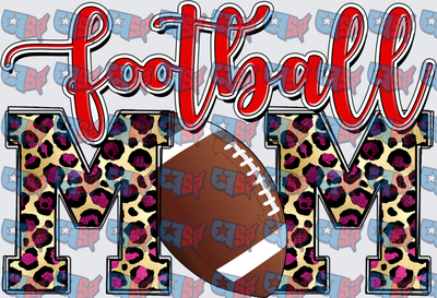 Football Mom Leopard Print Script Letter Design (DTF)