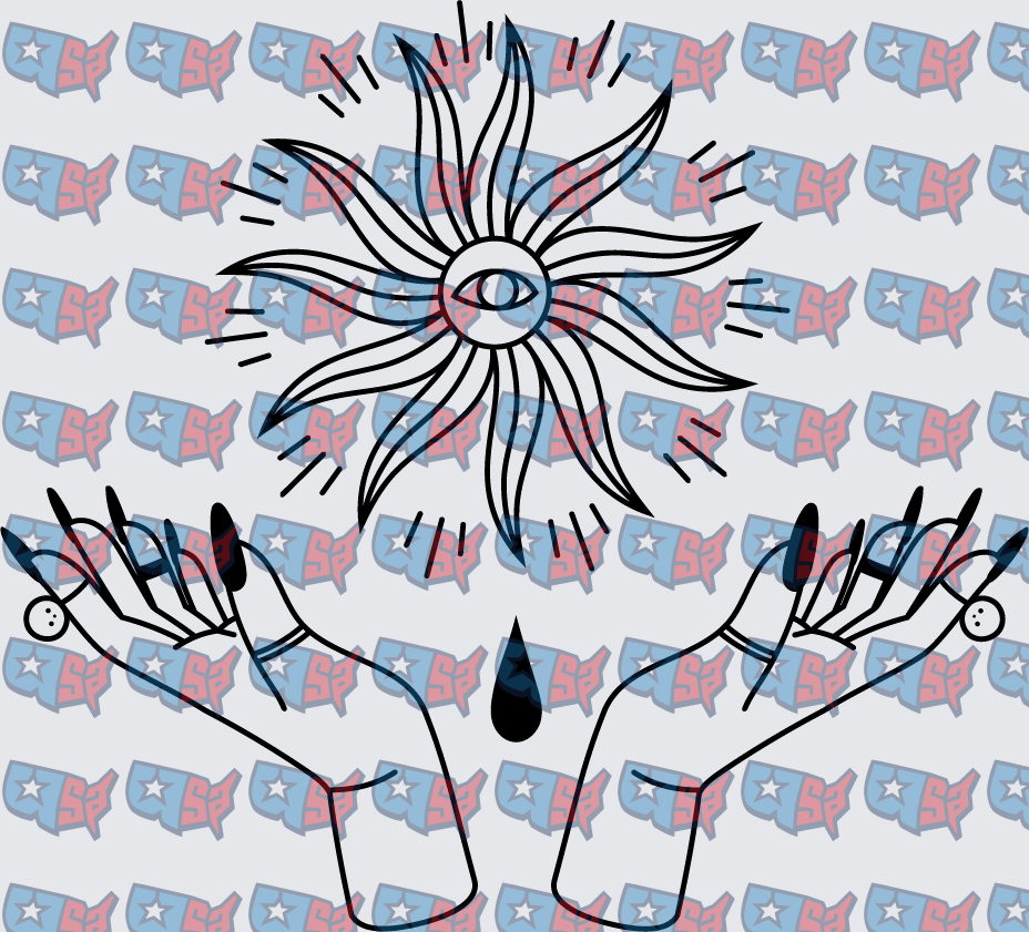 All Seeing Eye Sun Raised Hands Mystic (DTF)