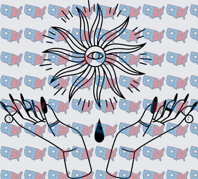 All Seeing Eye Sun Raised Hands Mystic (DTF)