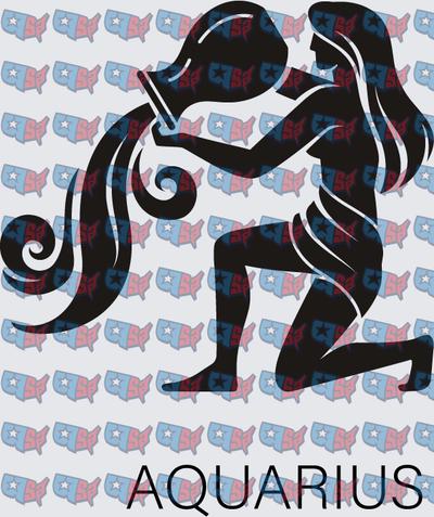 Aquarius Zodiac Sign Water Bearer Silhouette (DTF)