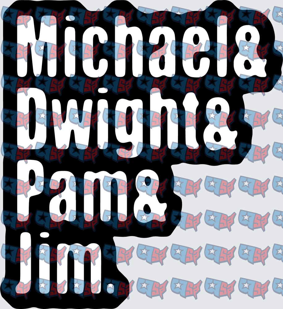 Michael Dwight Pam & Jim The Office Characters (DTF)