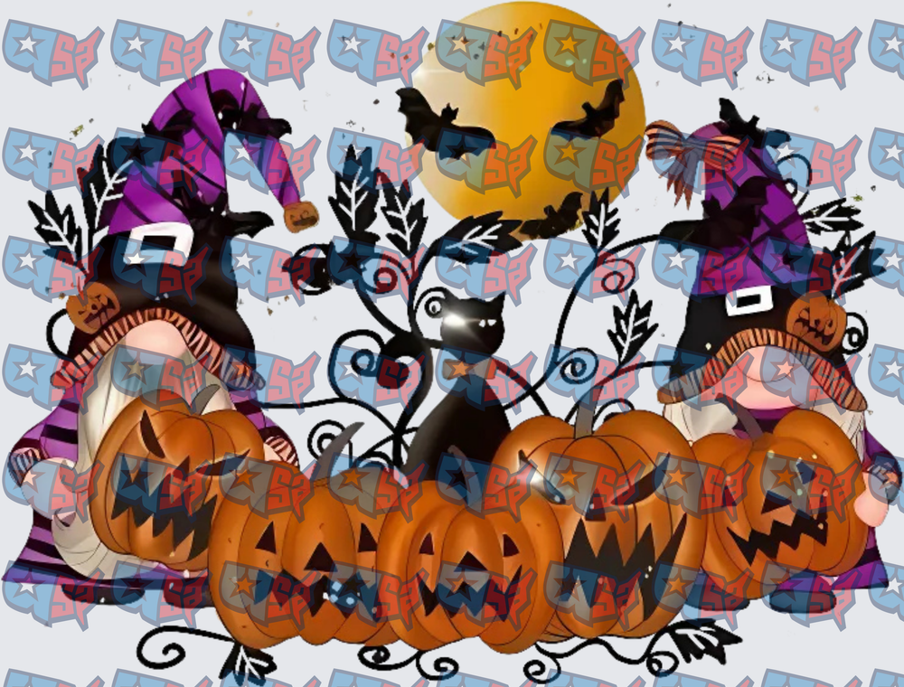 Halloween Gnome Witches Pumpkins Black Cat Moon (DTF)