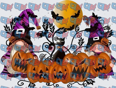 Halloween Gnome Witches Pumpkins Black Cat Moon (DTF)