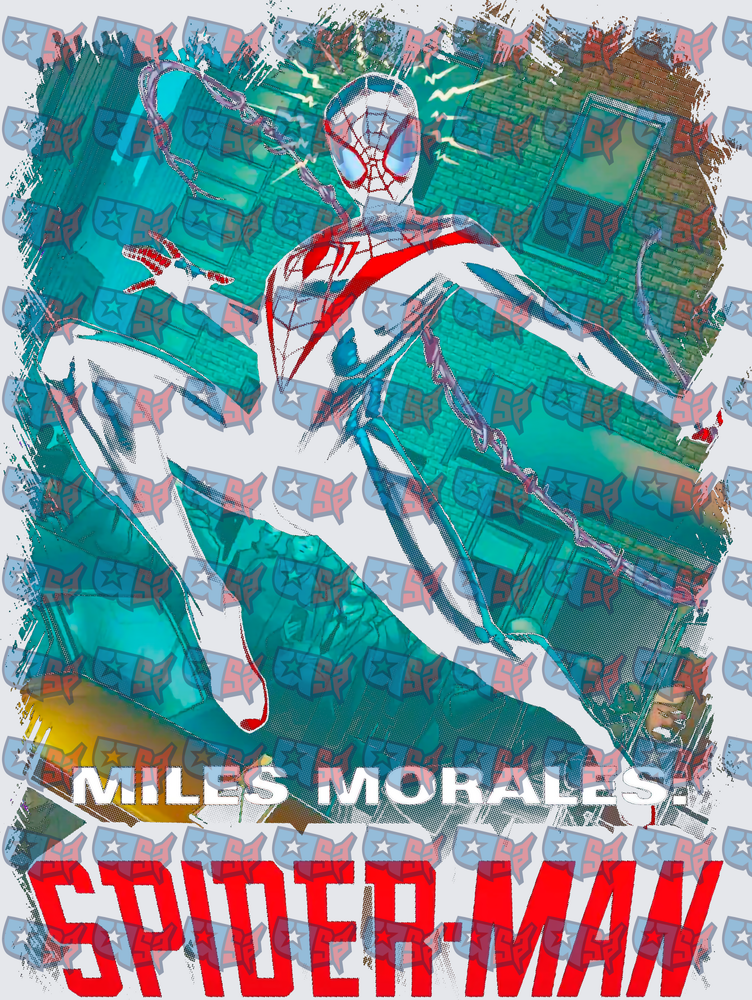 Miles Morales Spider-Man Action Pose Comic Art (DTF)