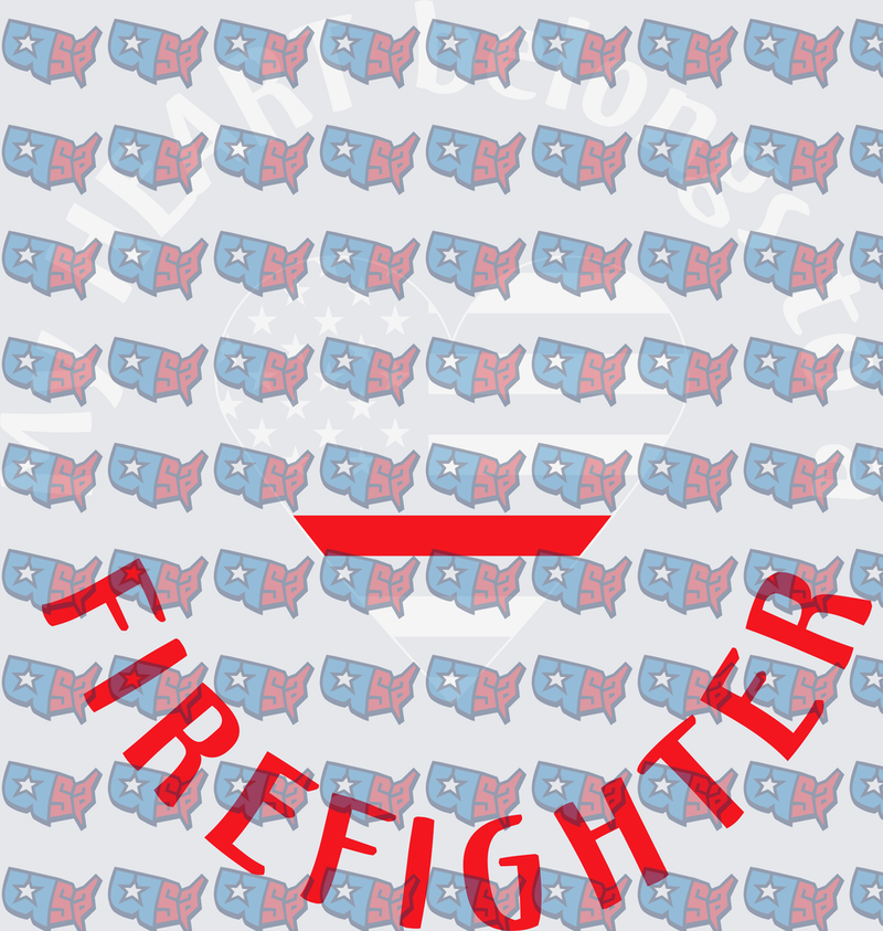 Firefighter Thin Red Line USA Map Pattern (DTF)