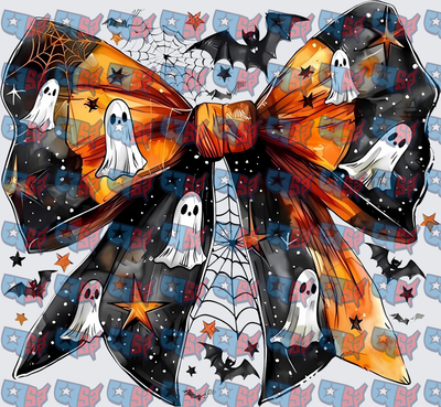 Halloween Bow Ghosts Bats Spiderwebs Stars (DTF)