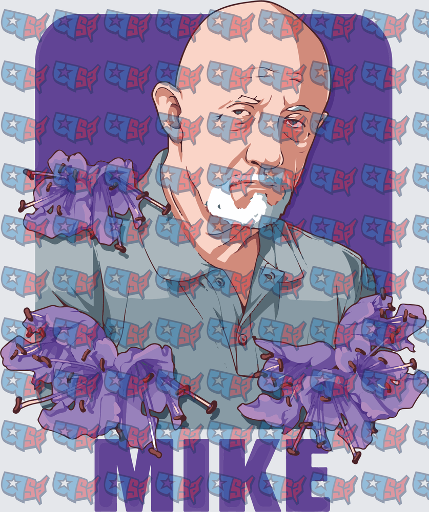 Mike Ehrmantraut Breaking Bad Floral Portrait (DTF)