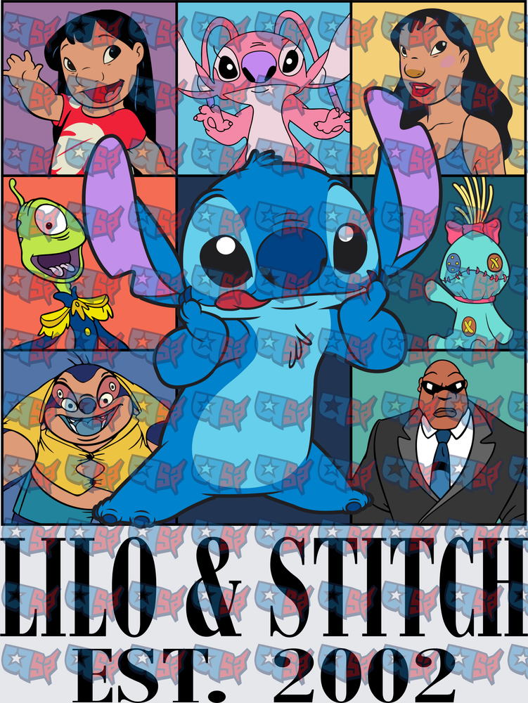 Lilo & Stitch Est. 2002 Character Collage (DTF)