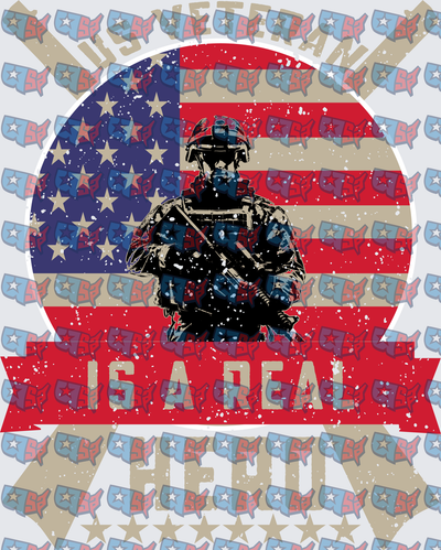 Every Veteran Is A Real Hero American Flag Soldier (DTF)