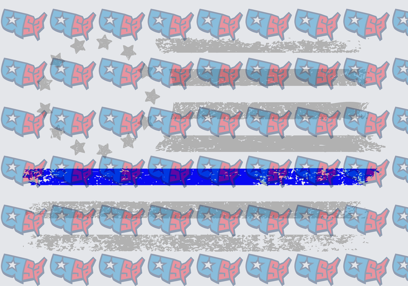Thin Blue Line Flag USA Map Pattern (DTF)