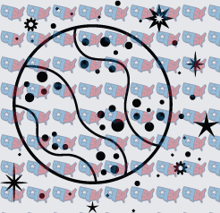 Abstract Circle Dots Stars Retro Pattern (DTF)