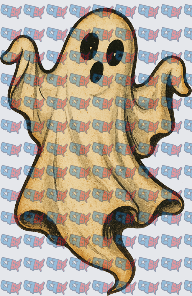 Vintage Retro Halloween Ghost Floating Spooky (DTF)