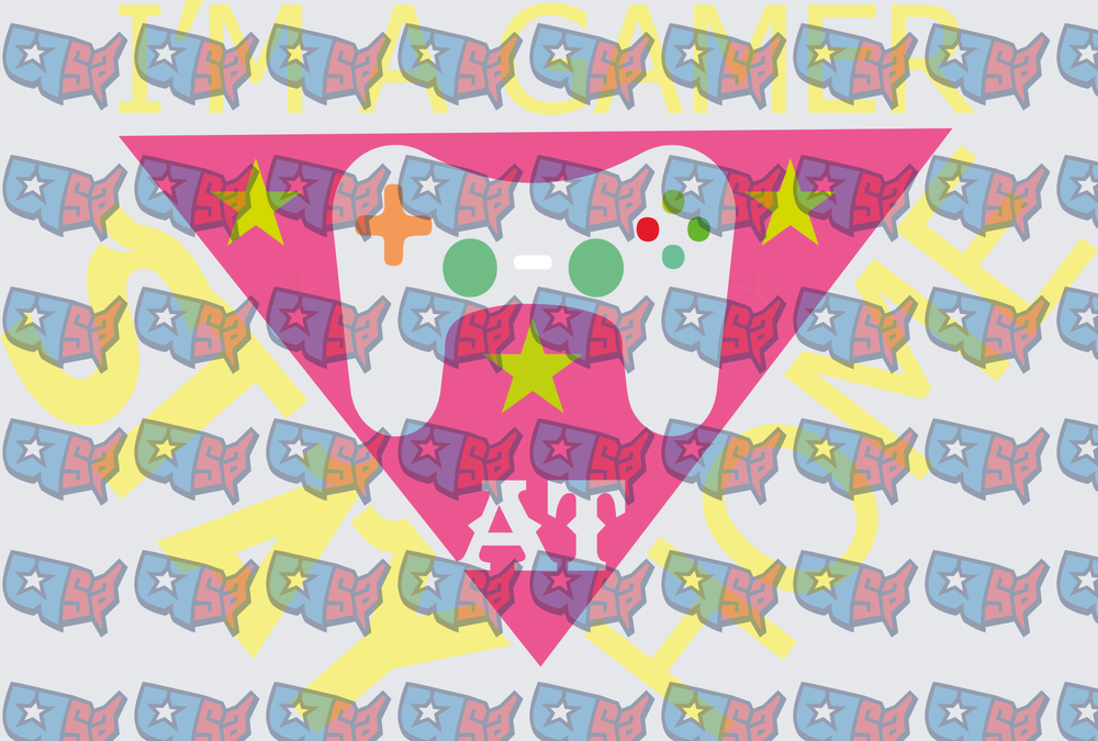 I'm A Gamer Pink Triangle Game Controller (DTF)