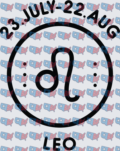 Leo Zodiac Sign Circle Symbol July August Dates (DTF)