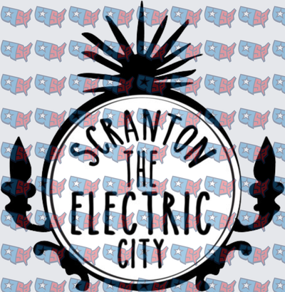 Scranton The Electric City Circle Badge Design (DTF)