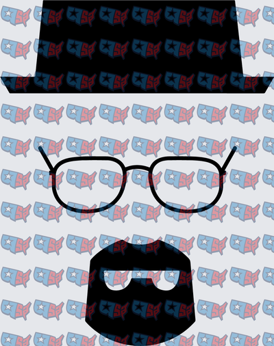 Disguise Kit Hat Glasses Mustache Beard Silhouette (DTF)