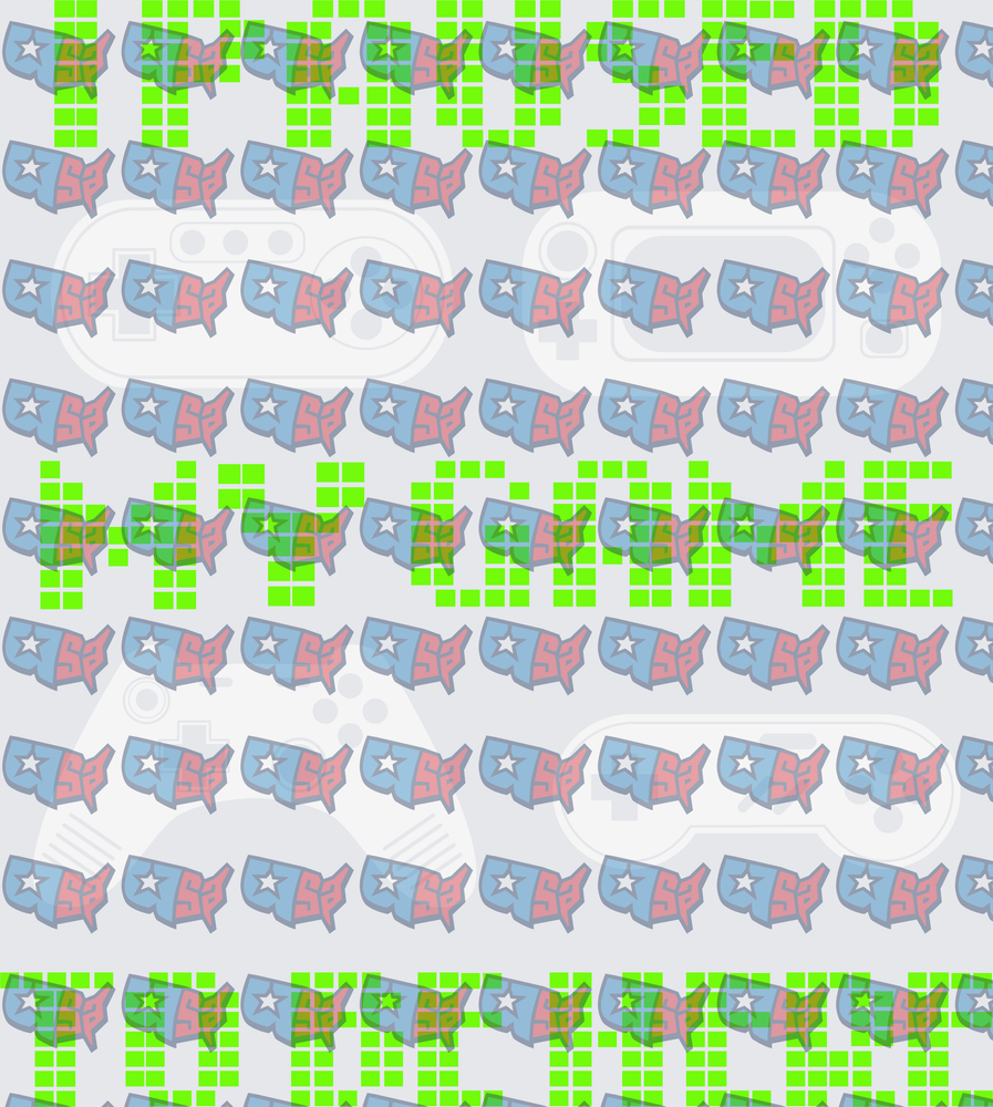 USA Map Stars Pattern Gaming Controller Green Pixel Text (DTF)