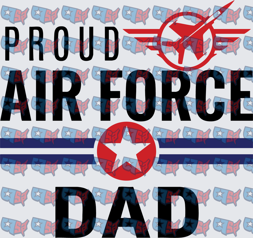 Proud Air Force Dad Jet Star Military Design (DTF)