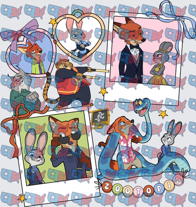 Zootopia Characters Polaroid Collage Fan Art (DTF)