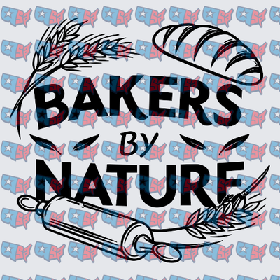 Bakers By Nature Bread Rolling Pin Wheat Design (DTF)