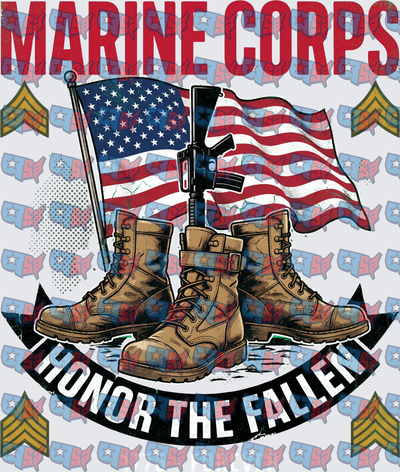 Marine Corps Honor The Fallen Boots Flag Rifle (DTF)