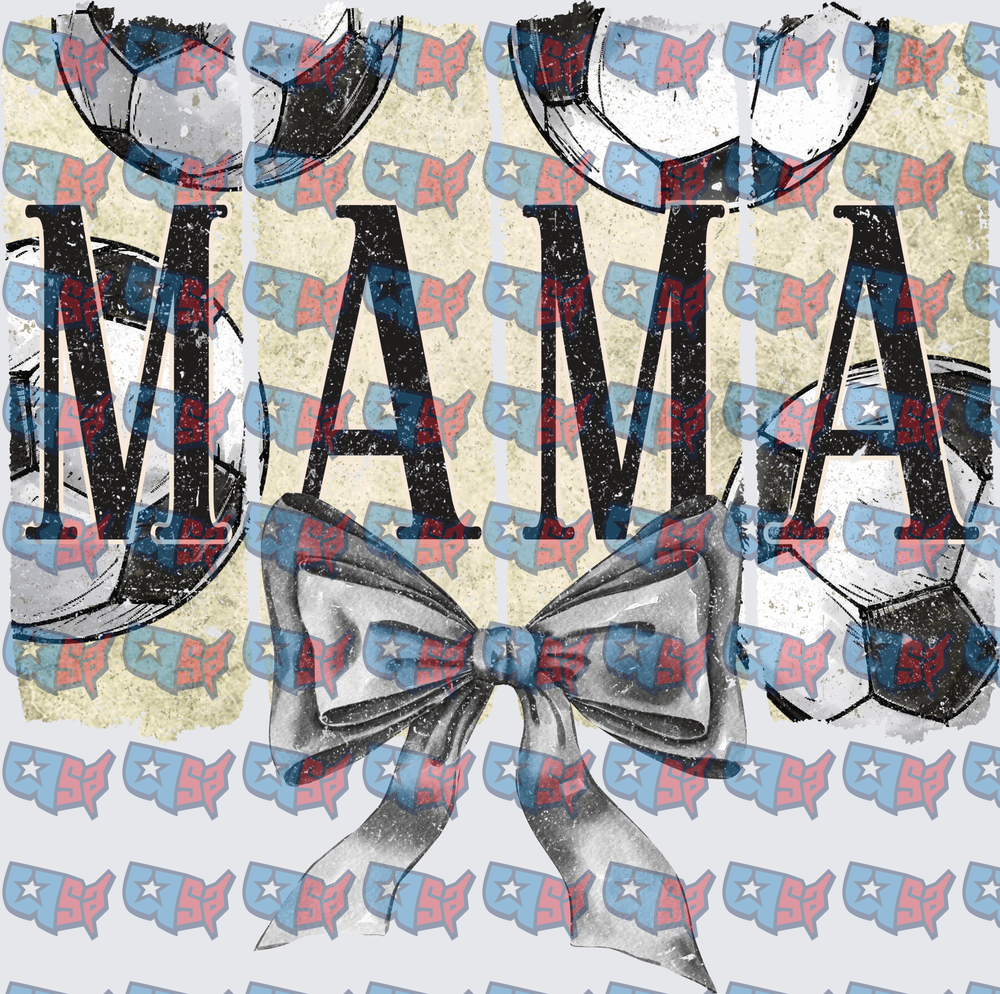 Soccer Mama Distressed Coquette Bow Design (DTF)