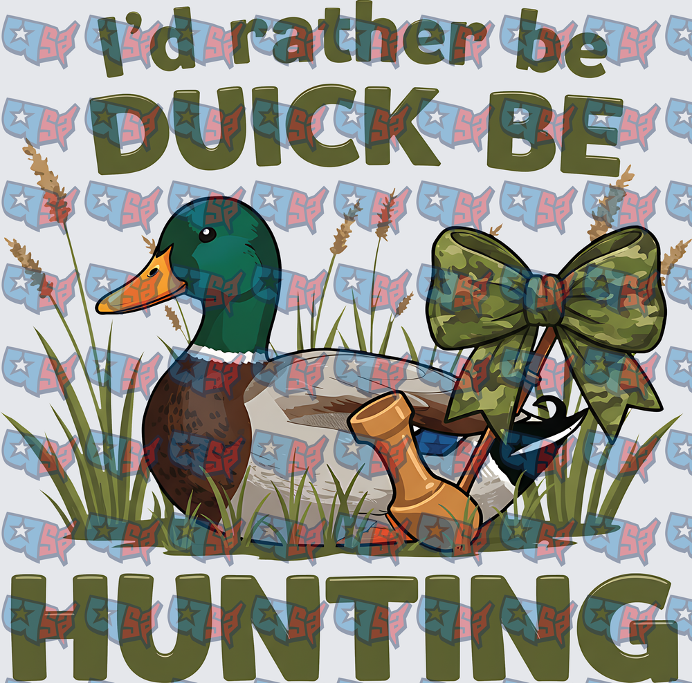 I'd Rather Be Duck Be Hunting Mallard Camo Bow (DTF)