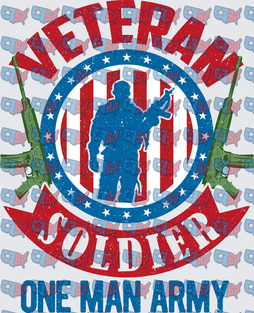 Veteran Soldier One Man Army Patriotic Military Badge (DTF)