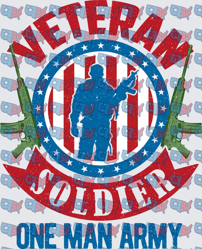 Veteran Soldier One Man Army Patriotic Military Badge (DTF)
