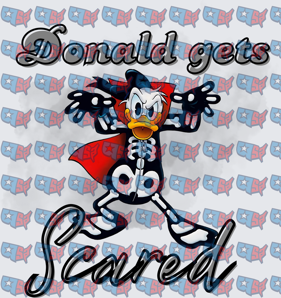 Donald Gets Scared Skeleton Duck Halloween (DTF)