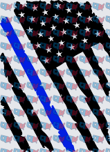 Thin Blue Line American Flag Distressed (DTF)