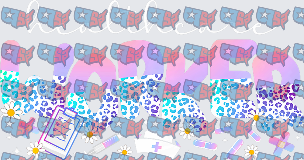 Healthcare Worker Leopard Print Pastel Gradient (DTF)