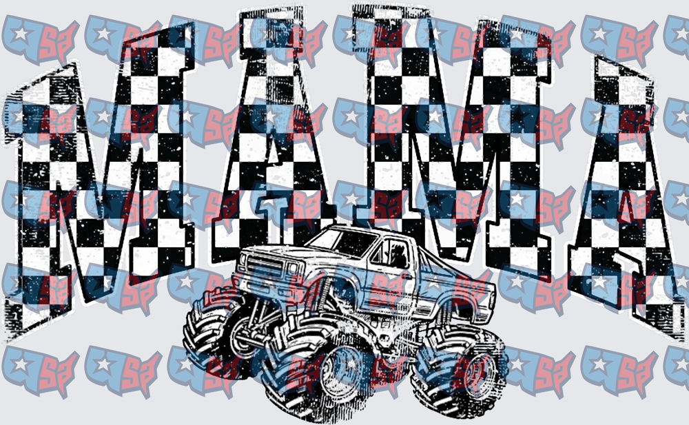 Checkered Flag Mama Monster Truck (DTF)
