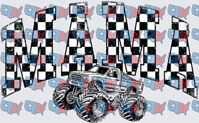 Checkered Flag Mama Monster Truck (DTF)