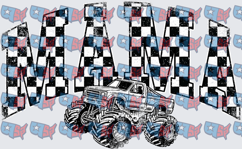 Checkered Flag Mama Monster Truck (DTF)