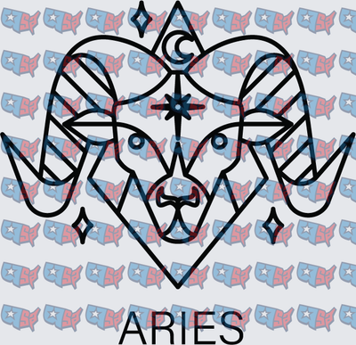 Geometric Aries Ram Zodiac Sign (DTF)
