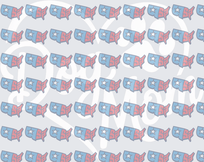 Patriotic USA Map Star Repeat Pattern (DTF)