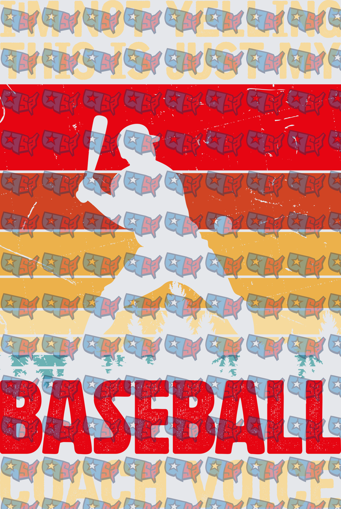 Retro Stripe Baseball Batter Silhouette (DTF)