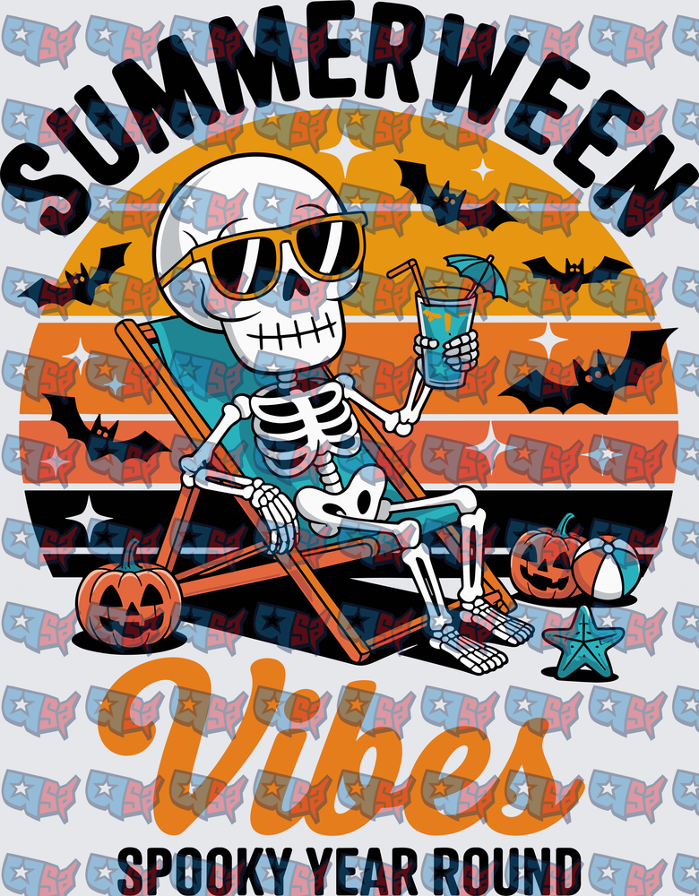 Summerween Vibes Spooky Year Round Skeleton Beach (DTF)