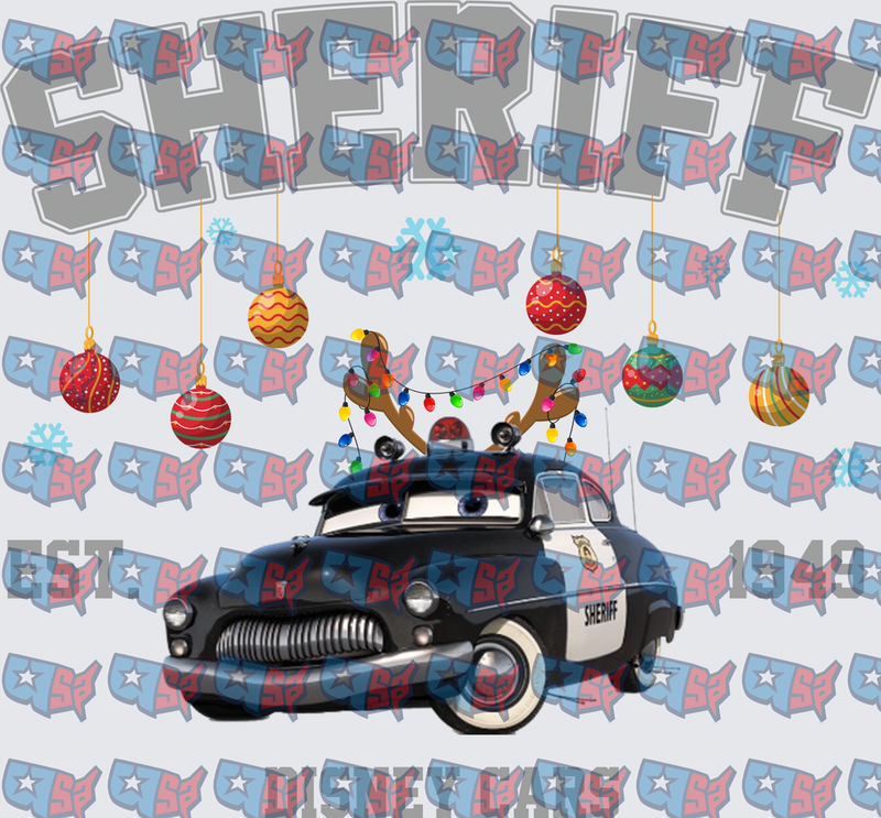 Sheriff Police Car Christmas Reindeer Antlers Ornaments (DTF)