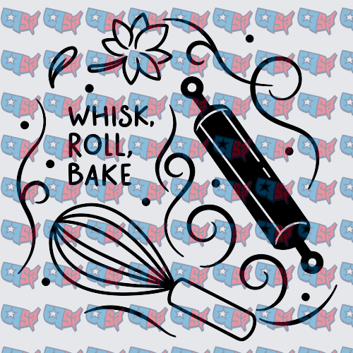 Whisk Roll Bake Kitchen Tools Swirl Design (DTF)
