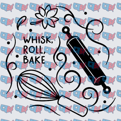 Whisk Roll Bake Kitchen Tools Swirl Design (DTF)