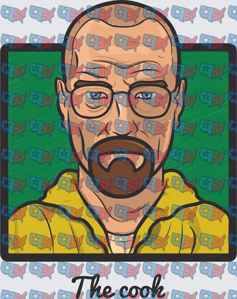 The Cook Bald Glasses Goatee Portrait (DTF)