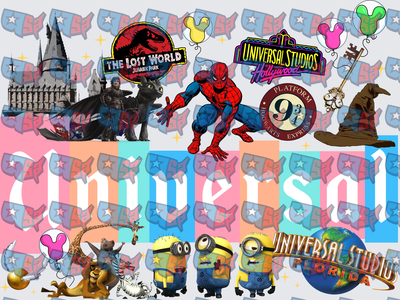 Universal Studios Theme Park Icons Collage Bundle (DTF)