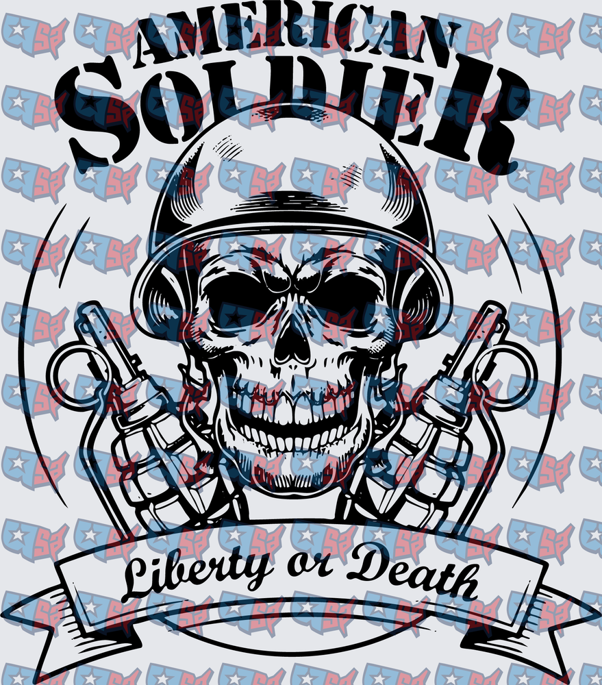 American Soldier Skull Liberty or Death (DTF)