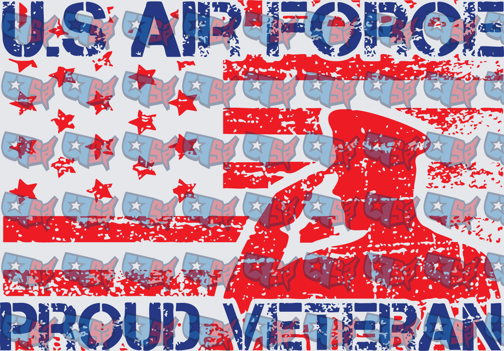 US Air Force Proud Veteran Saluting Soldier Flag (DTF)