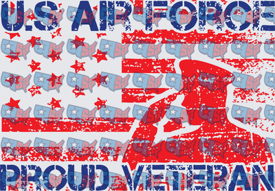 US Air Force Proud Veteran Saluting Soldier Flag (DTF)