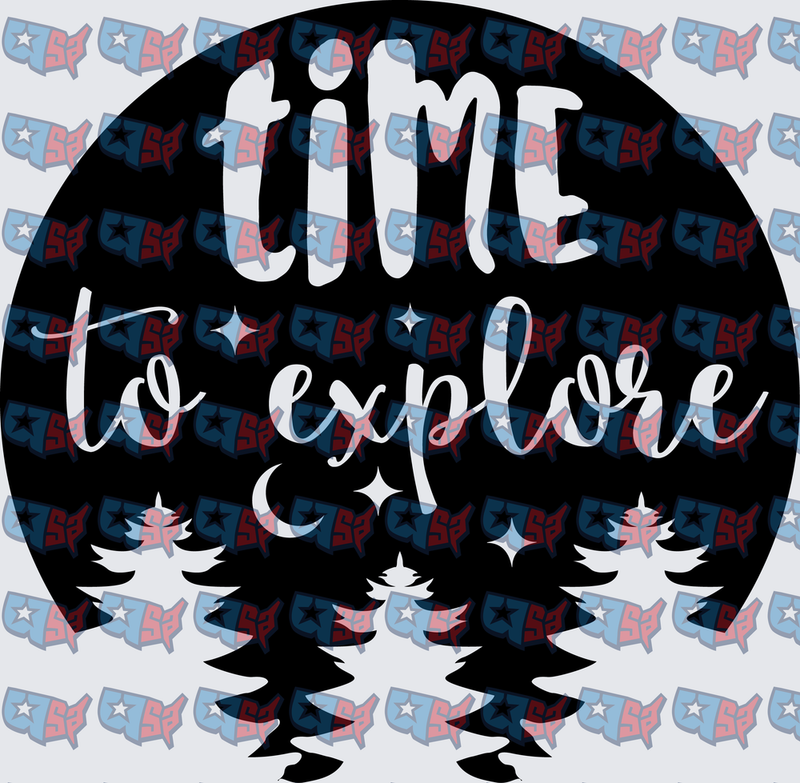 Time To Explore Moon Pine Trees Circle (DTF)