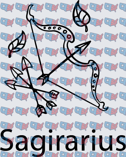 Sagittarius Zodiac Bow And Arrows Sign (DTF)